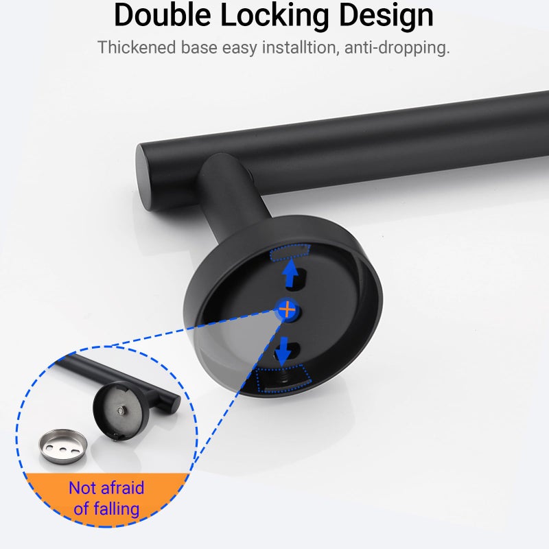 Miyili Matte Black 36" Towel Bar SUS 304 Stainless Steel Towel Holder for Bathroom or Kitchen Wall Mount, A01B90A - Image 4